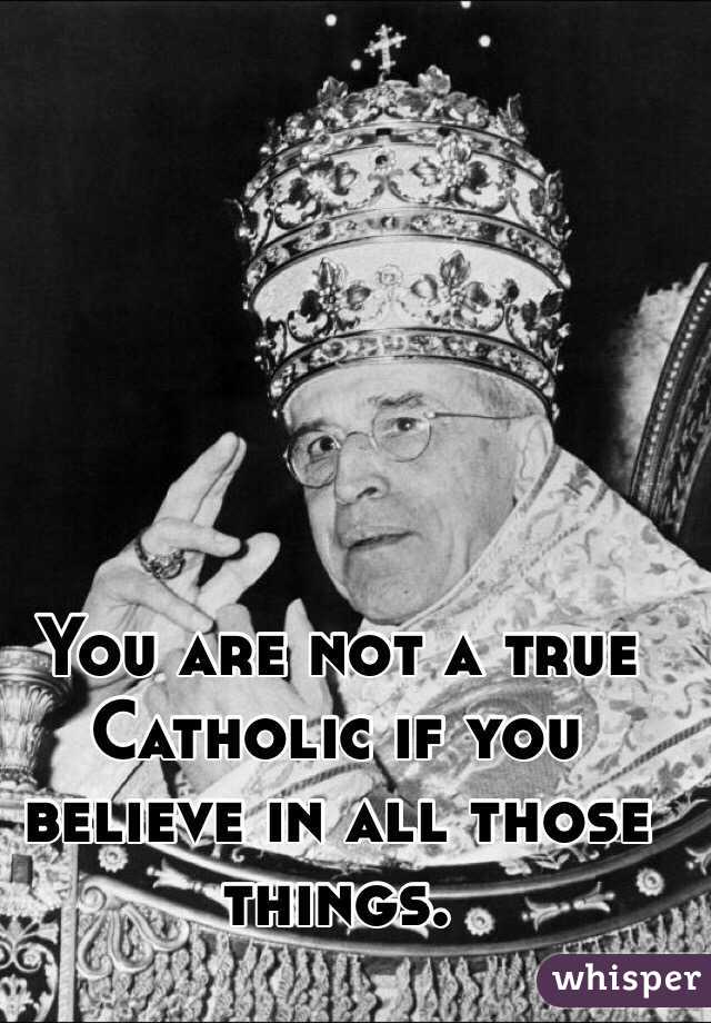 You are not a true Catholic if you believe in all those things.