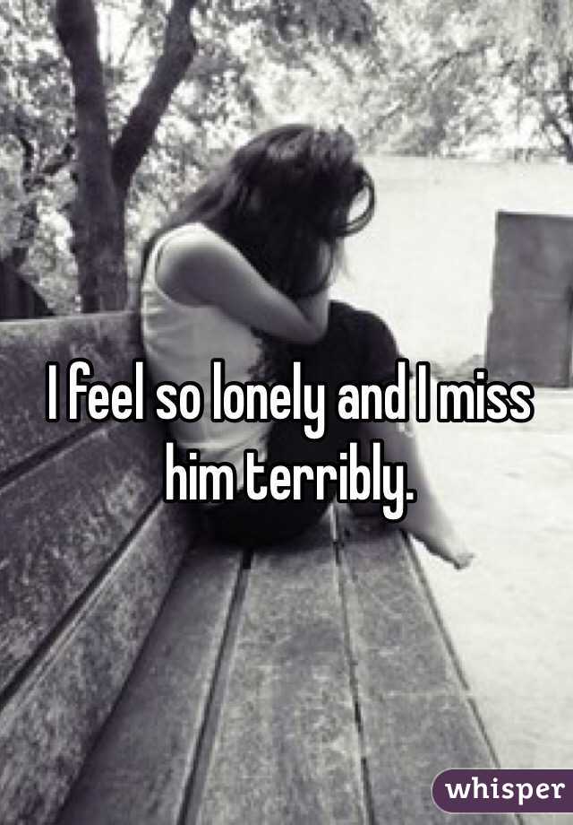 I feel so lonely and I miss him terribly. 
