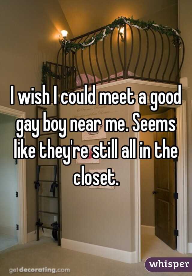 I wish I could meet a good gay boy near me. Seems like they're still all in the closet.