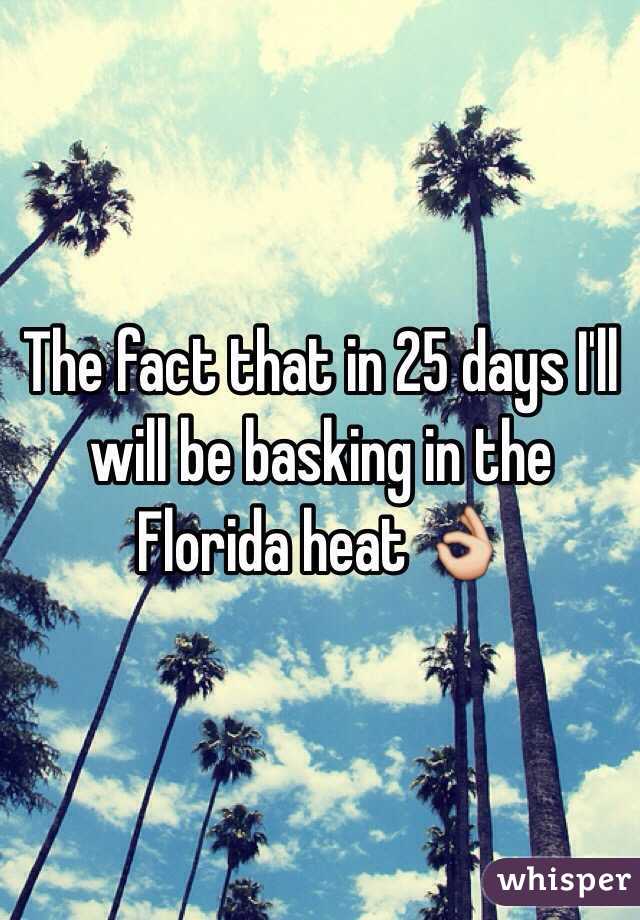 The fact that in 25 days I'll will be basking in the Florida heat 👌