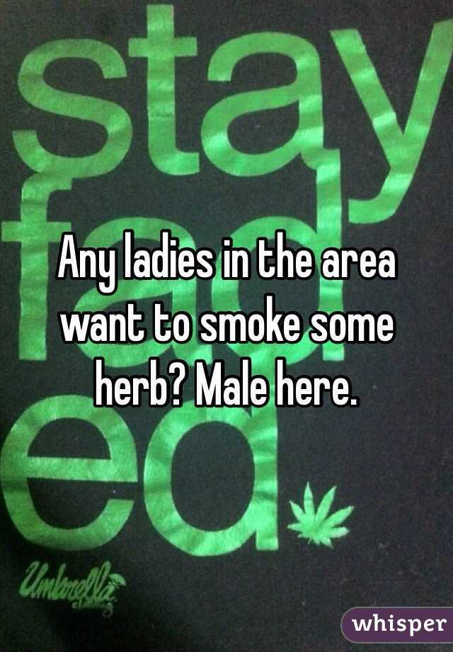 Any ladies in the area want to smoke some herb? Male here.