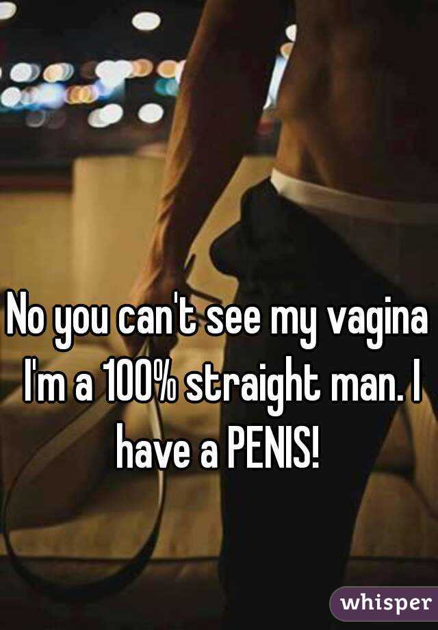 No you can't see my vagina I'm a 100% straight man. I have a PENIS! 