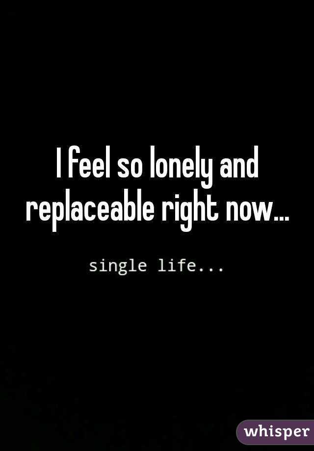 I feel so lonely and replaceable right now... 