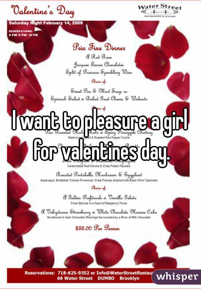 I want to pleasure a girl for valentines day.