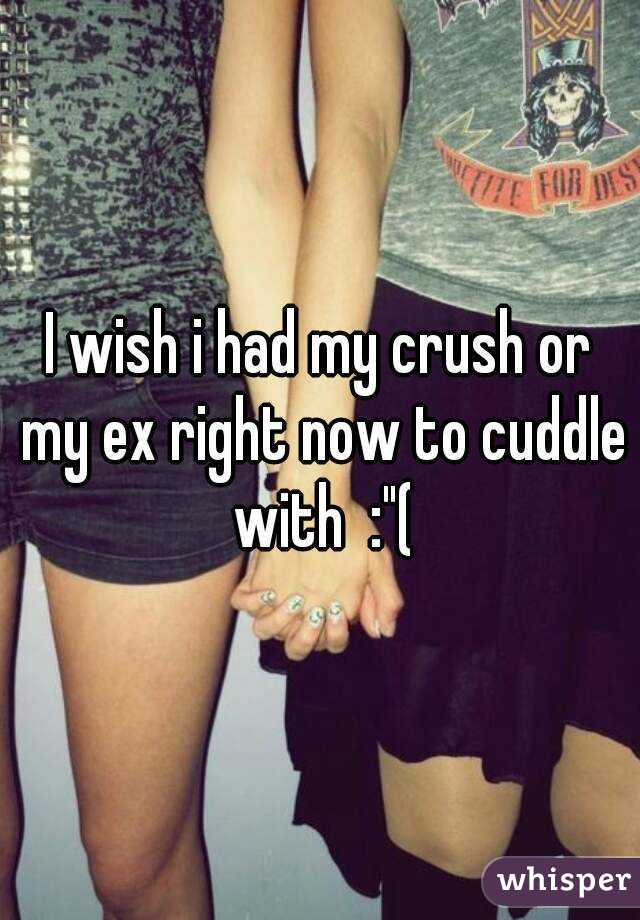 I wish i had my crush or my ex right now to cuddle with  :"(