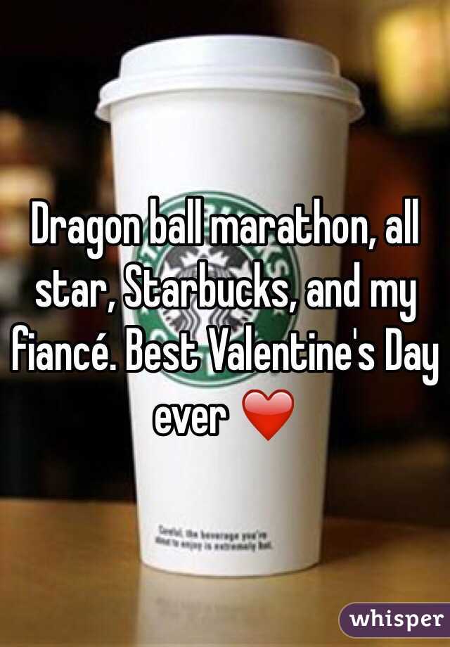 Dragon ball marathon, all star, Starbucks, and my fiancé. Best Valentine's Day ever ❤️