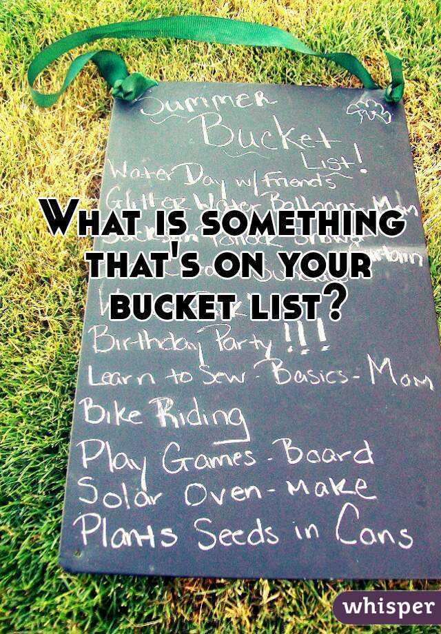 What is something that's on your bucket list?