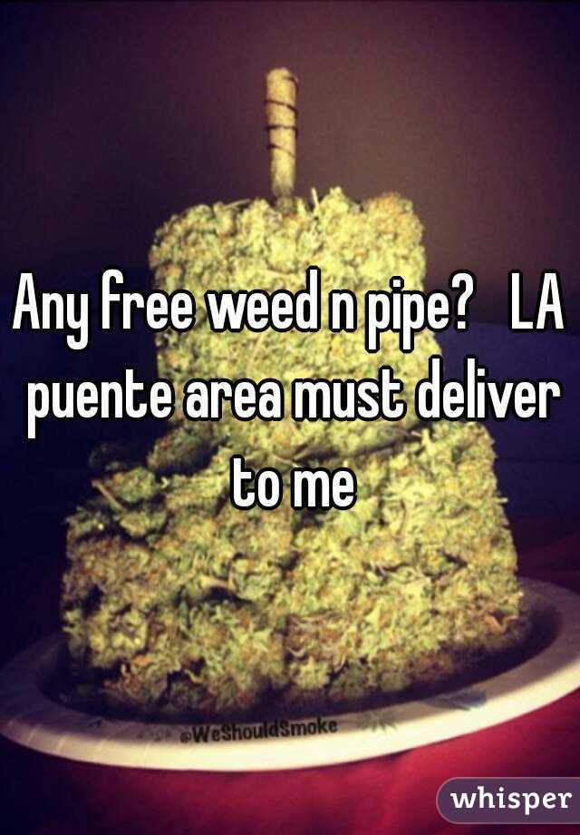 Any free weed n pipe?   LA puente area must deliver to me