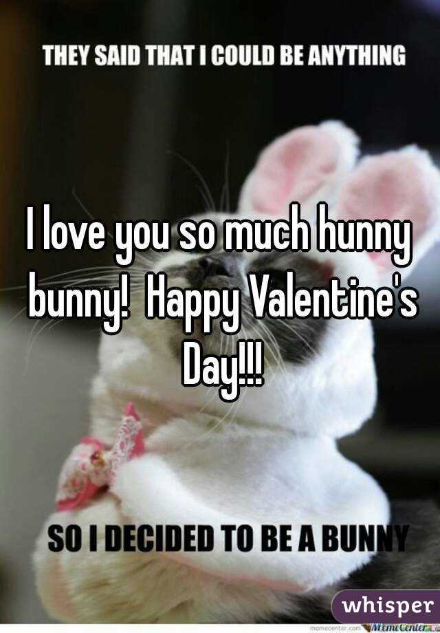 I love you so much hunny bunny!  Happy Valentine's Day!!!