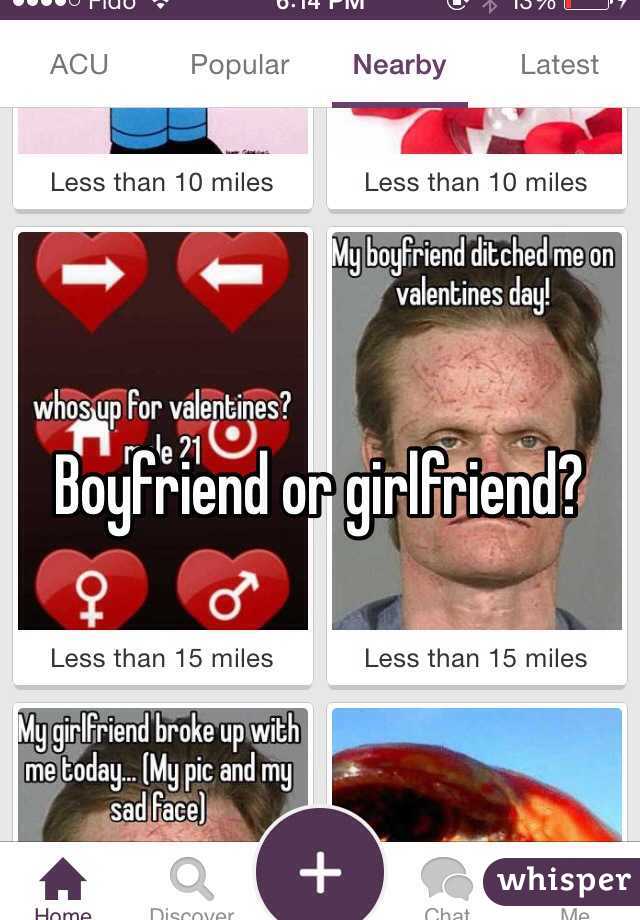 Boyfriend or girlfriend? 