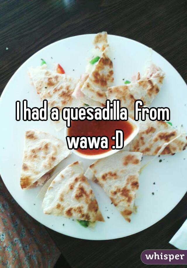 I had a quesadilla  from wawa :D