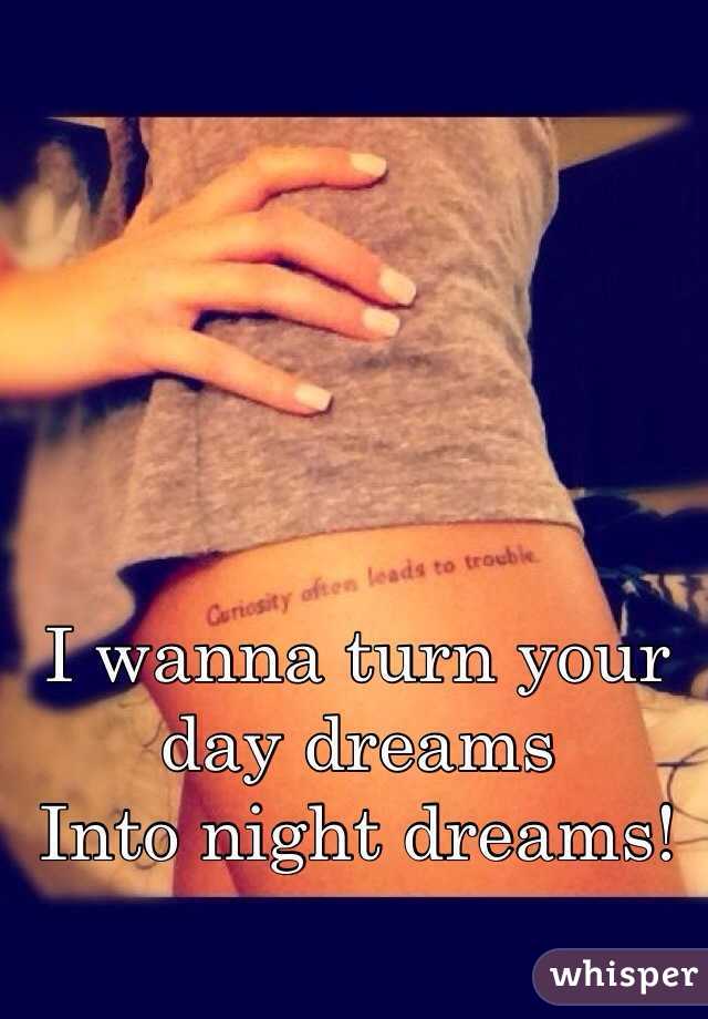 I wanna turn your day dreams 
Into night dreams! 