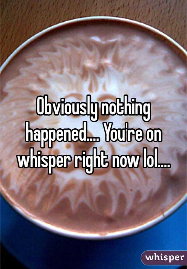 Obviously nothing happened.... You're on whisper right now lol.... 