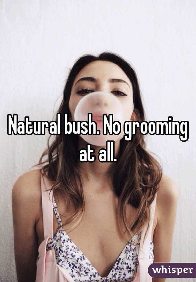 Natural bush. No grooming at all.