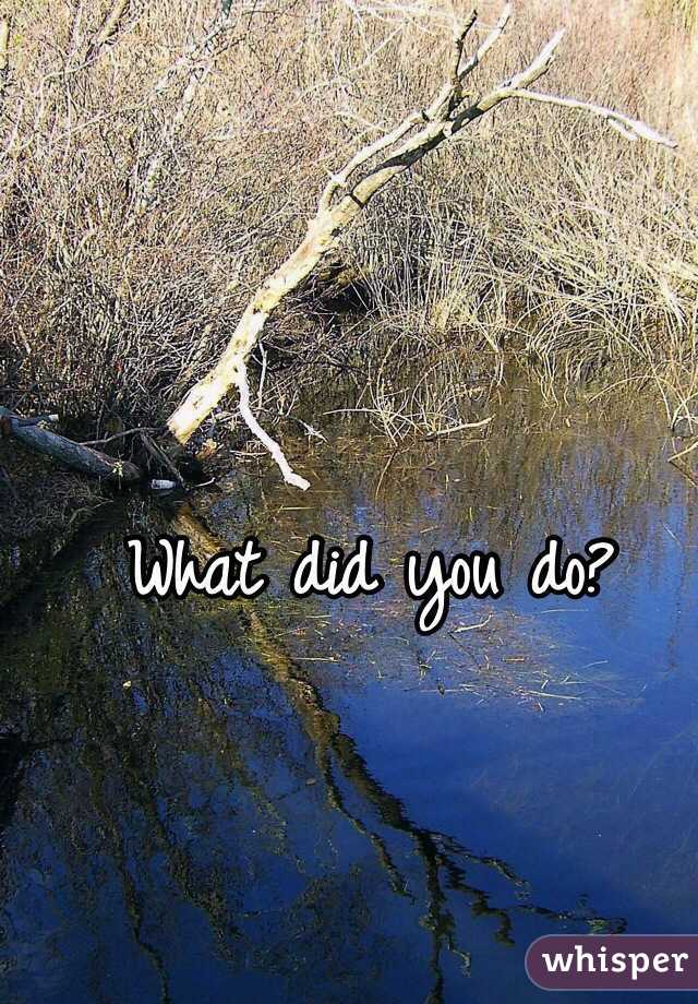 What did you do? 