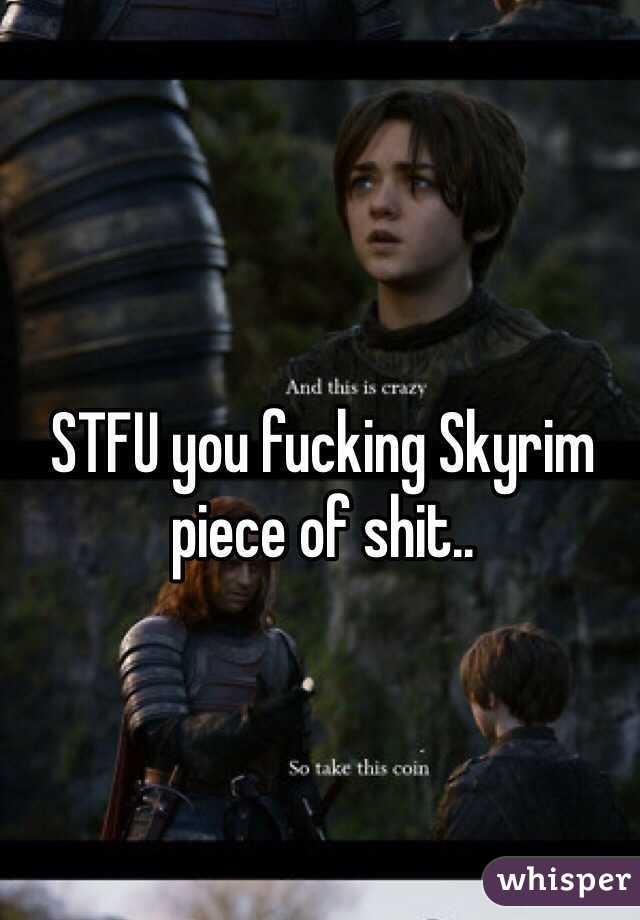 STFU you fucking Skyrim piece of shit..