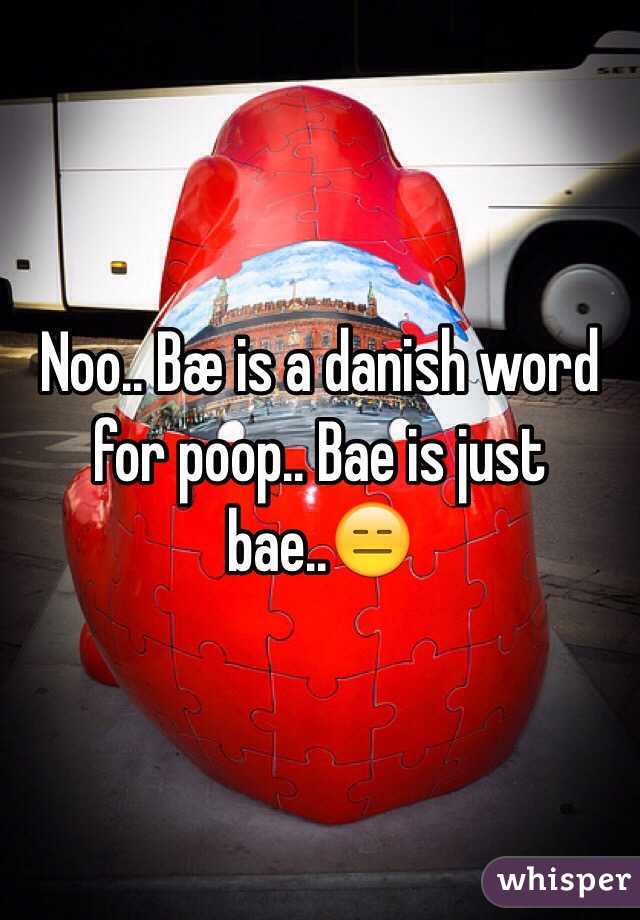 Noo.. Bæ is a danish word for poop.. Bae is just bae..😑