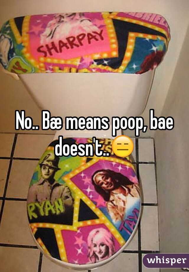 No.. Bæ means poop, bae doesn't..😑