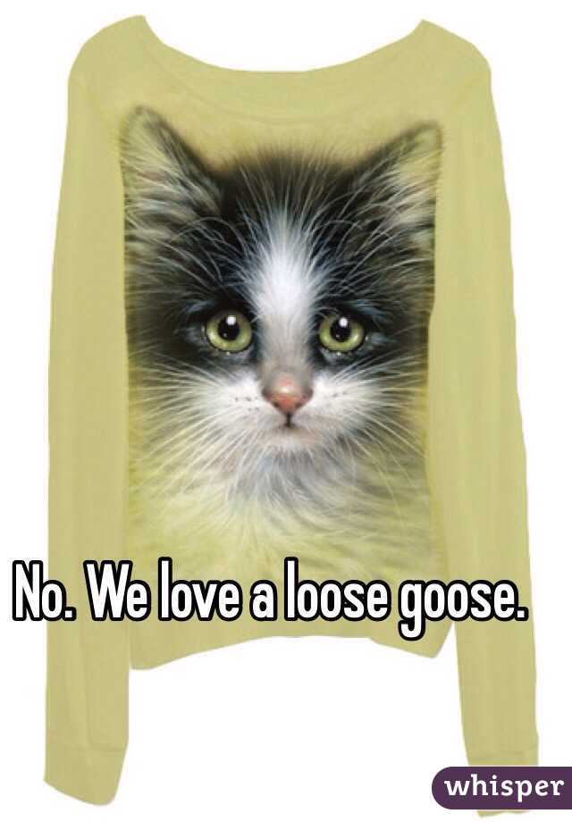 No. We love a loose goose. 