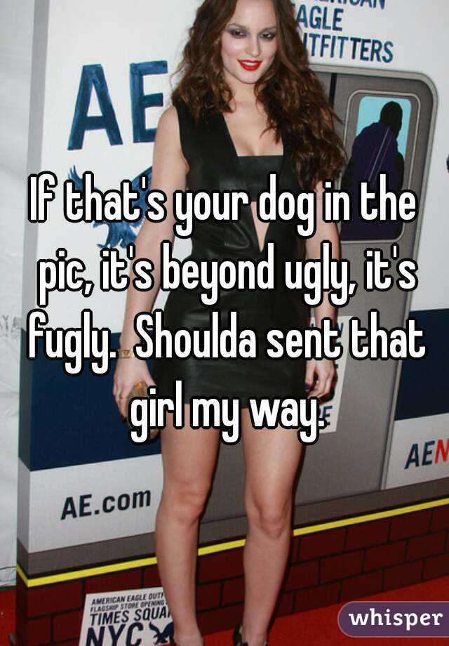 If that's your dog in the pic, it's beyond ugly, it's fugly.  Shoulda sent that girl my way.