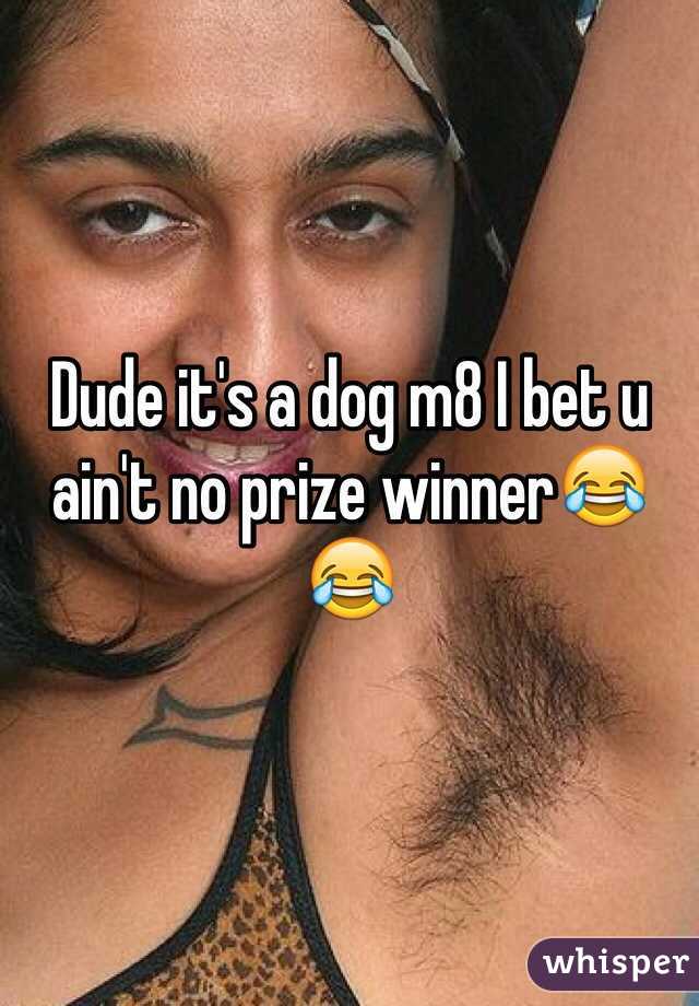 Dude it's a dog m8 I bet u ain't no prize winner😂😂