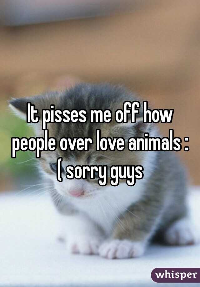 It pisses me off how people over love animals :( sorry guys 