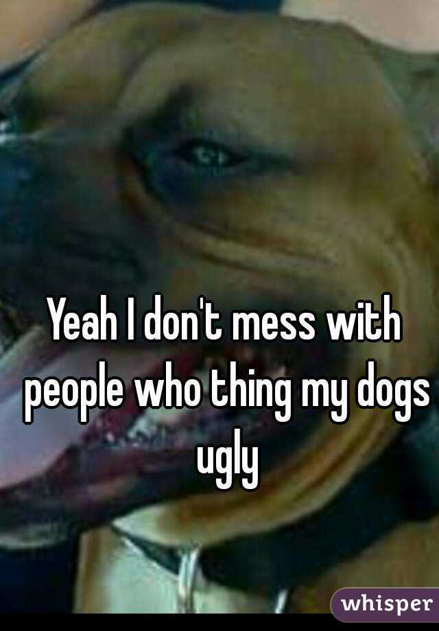 Yeah I don't mess with people who thing my dogs ugly