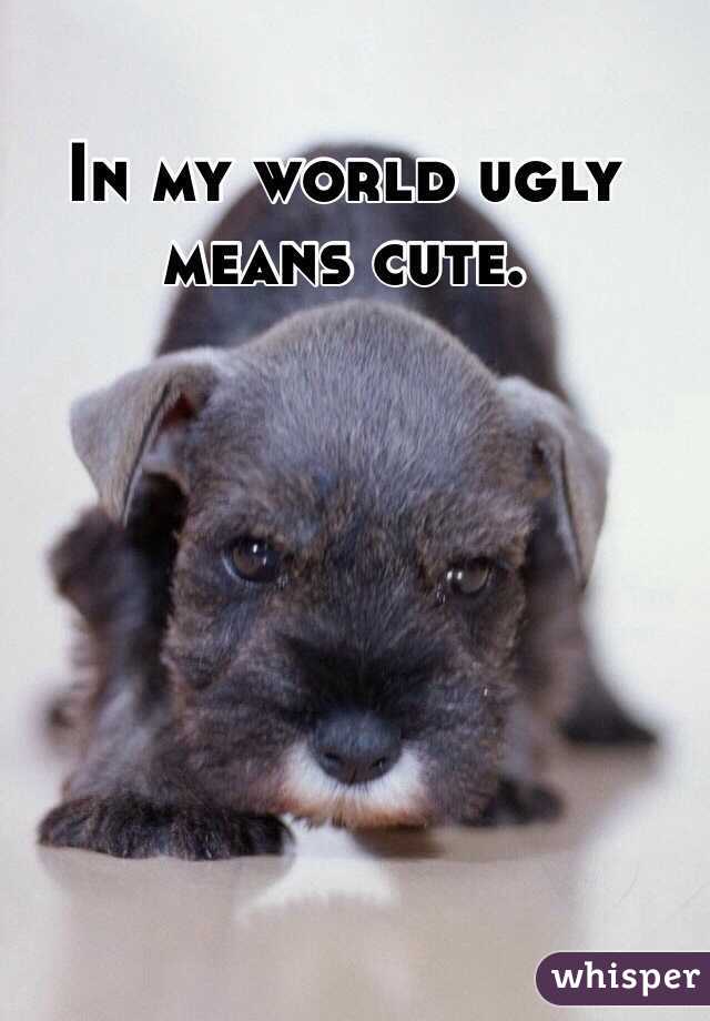 In my world ugly means cute.