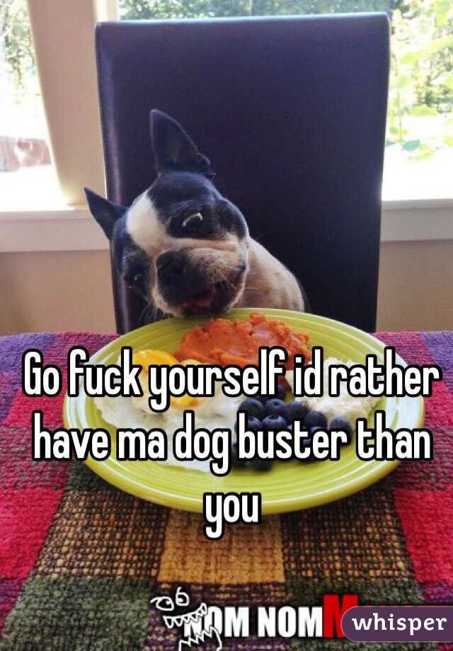 Go fuck yourself id rather have ma dog buster than you 