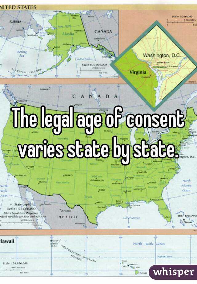 The legal age of consent varies state by state. 