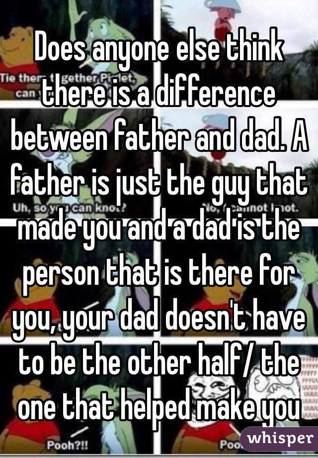 What is the difference between a father and a dad?