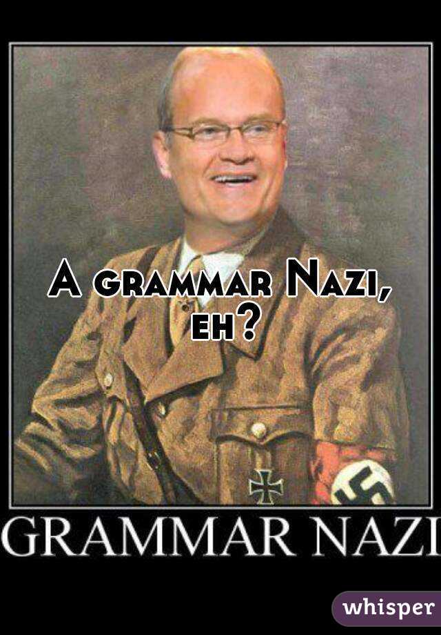 A grammar Nazi, eh?