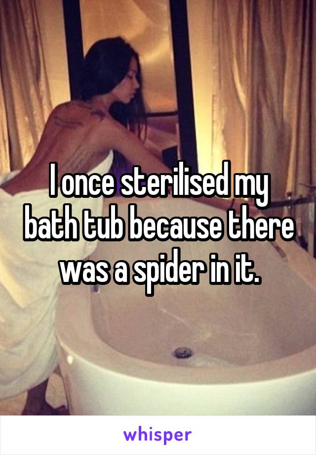I once sterilised my bath tub because there was a spider in it.