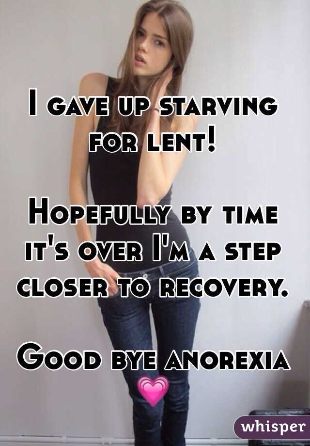 I gave up starving for lent!

Hopefully by time it's over I'm a step closer to recovery.

Good bye anorexia 💗