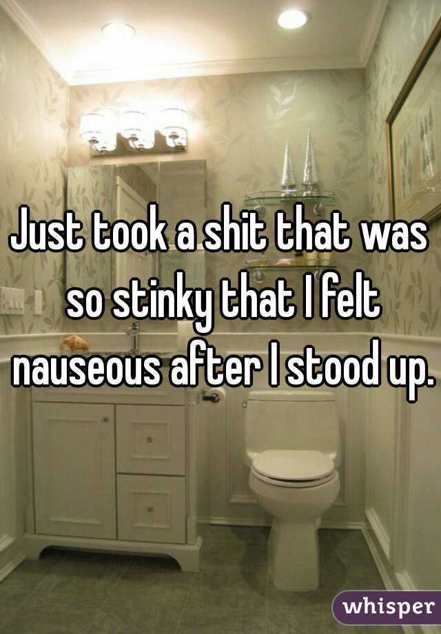 Just took a shit that was so stinky that I felt nauseous after I stood up.