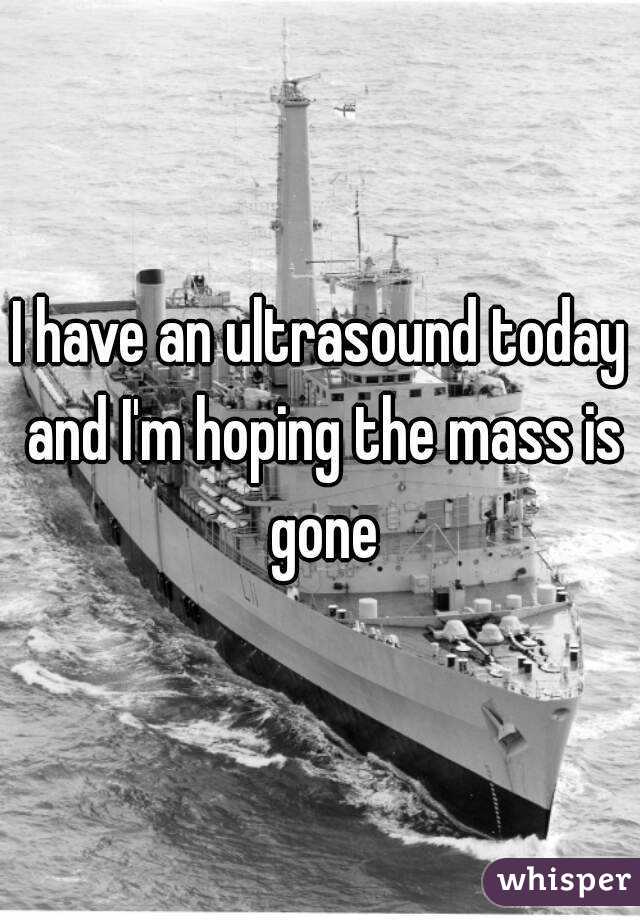 I have an ultrasound today and I'm hoping the mass is gone