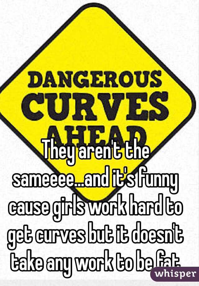 They aren't the sameeee...and it's funny cause girls work hard to get curves but it doesn't take any work to be fat