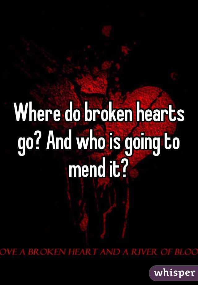 Where do broken hearts go? And who is going to mend it? 