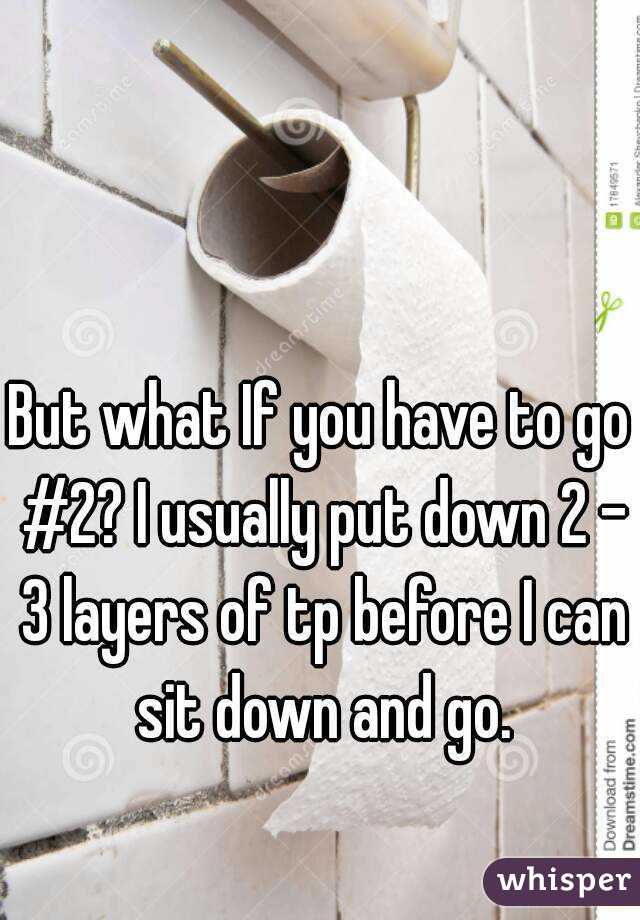 But what If you have to go #2? I usually put down 2 - 3 layers of tp before I can sit down and go.