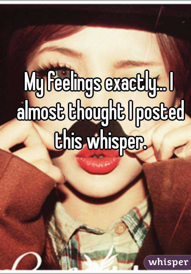 My feelings exactly... I almost thought I posted this whisper.