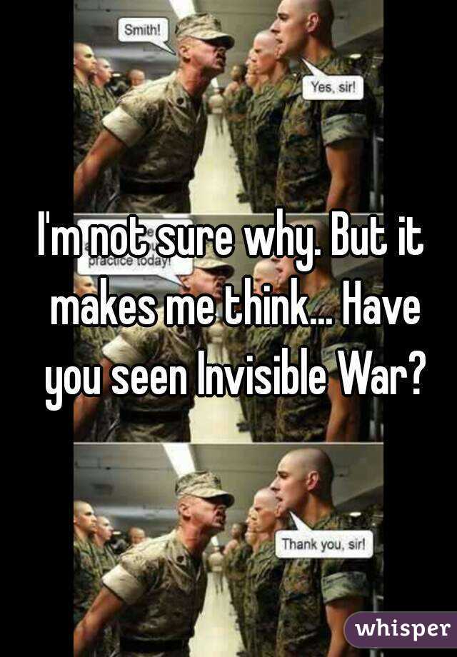 I'm not sure why. But it makes me think... Have you seen Invisible War?
