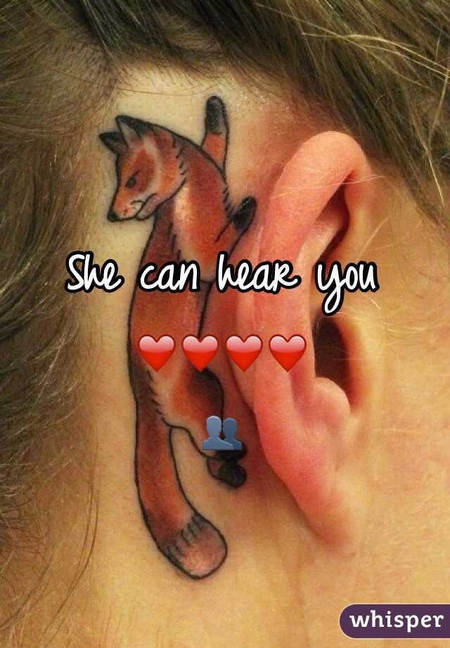 She can hear you
❤️❤️❤️❤️
👥