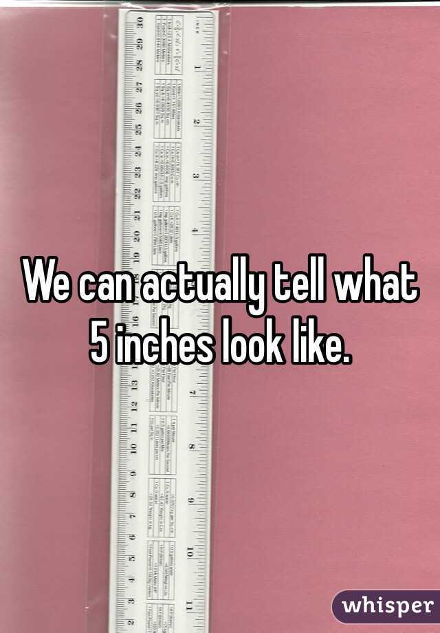 We can actually tell what 5 inches look like. 