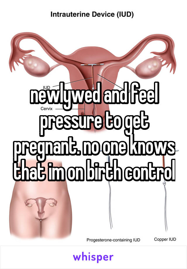 newlywed and feel pressure to get pregnant. no one knows that im on birth control