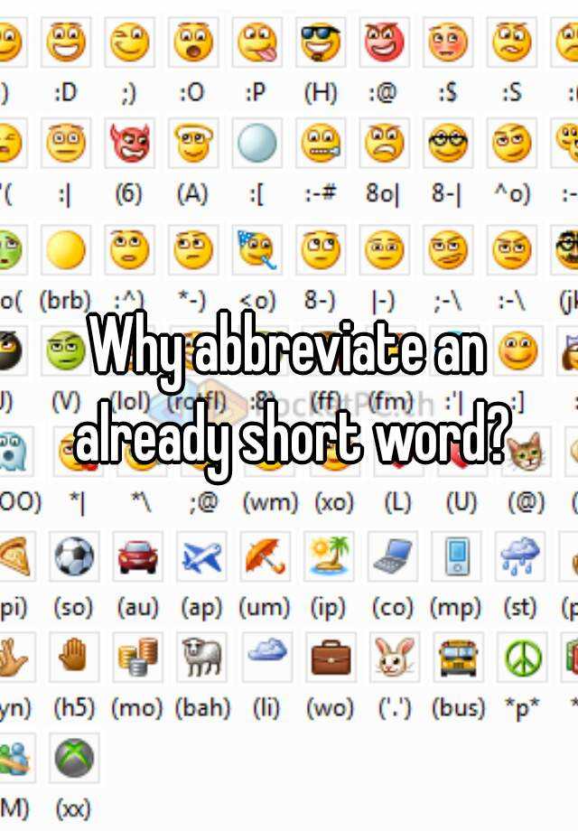 short abbreviations for words