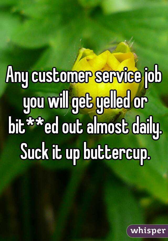 Any customer service job you will get yelled or bit**ed out almost daily. Suck it up buttercup.