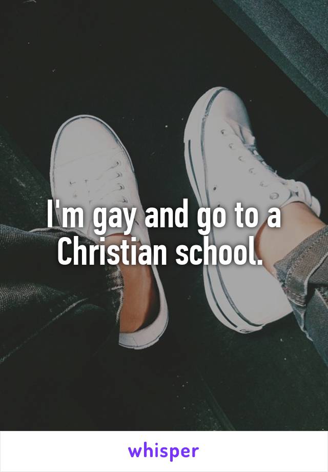I'm gay and go to a Christian school. 