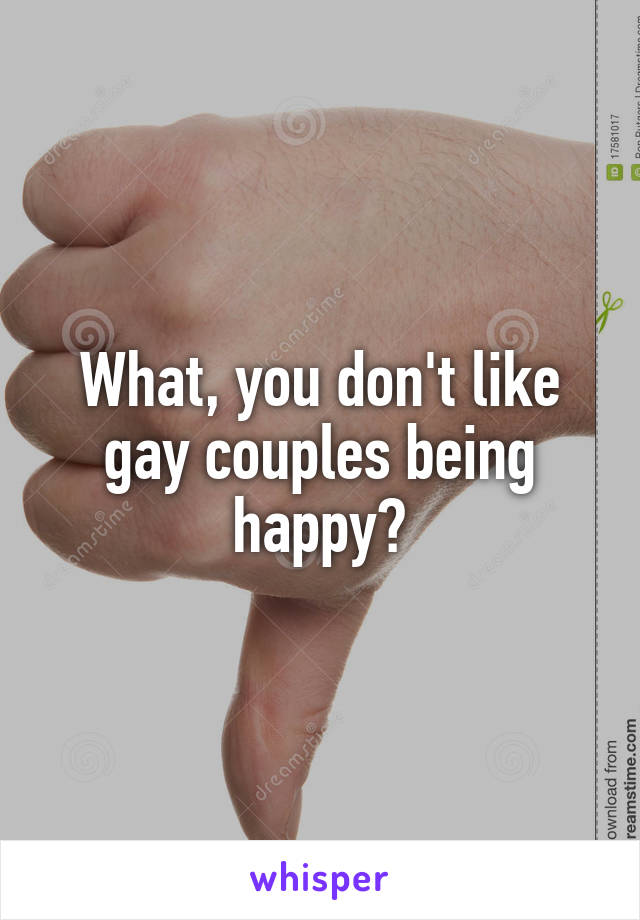 What, you don't like gay couples being happy?