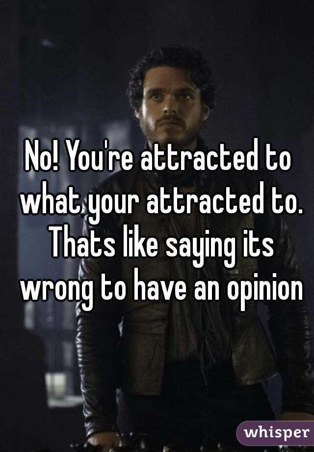 No! You're attracted to what your attracted to. Thats like saying its wrong to have an opinion