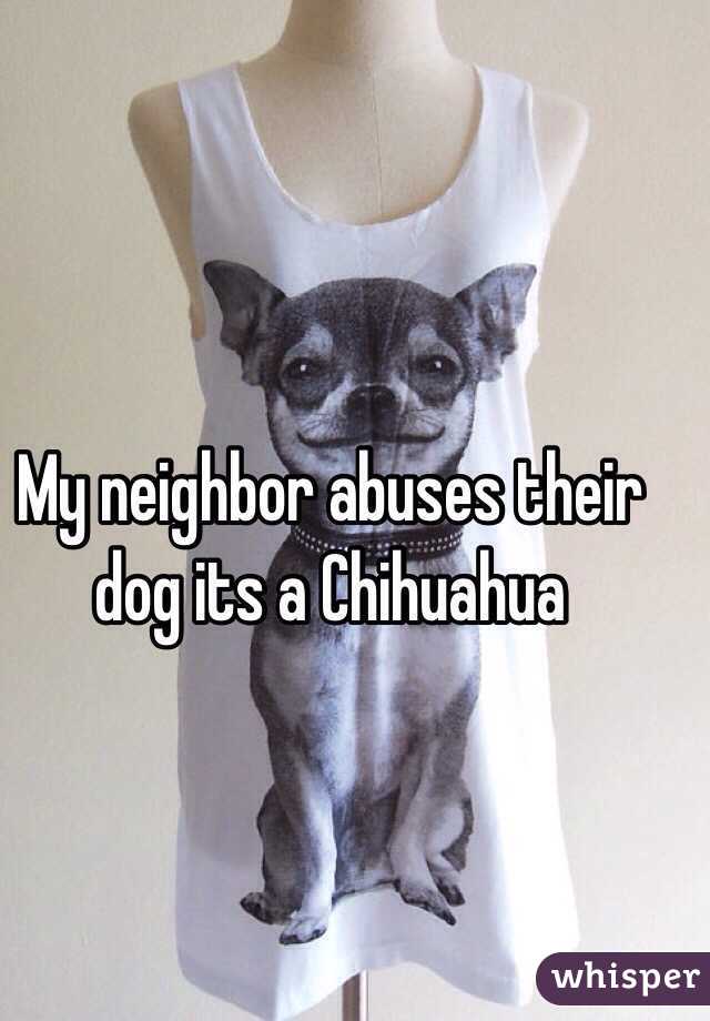 My neighbor abuses their dog its a Chihuahua